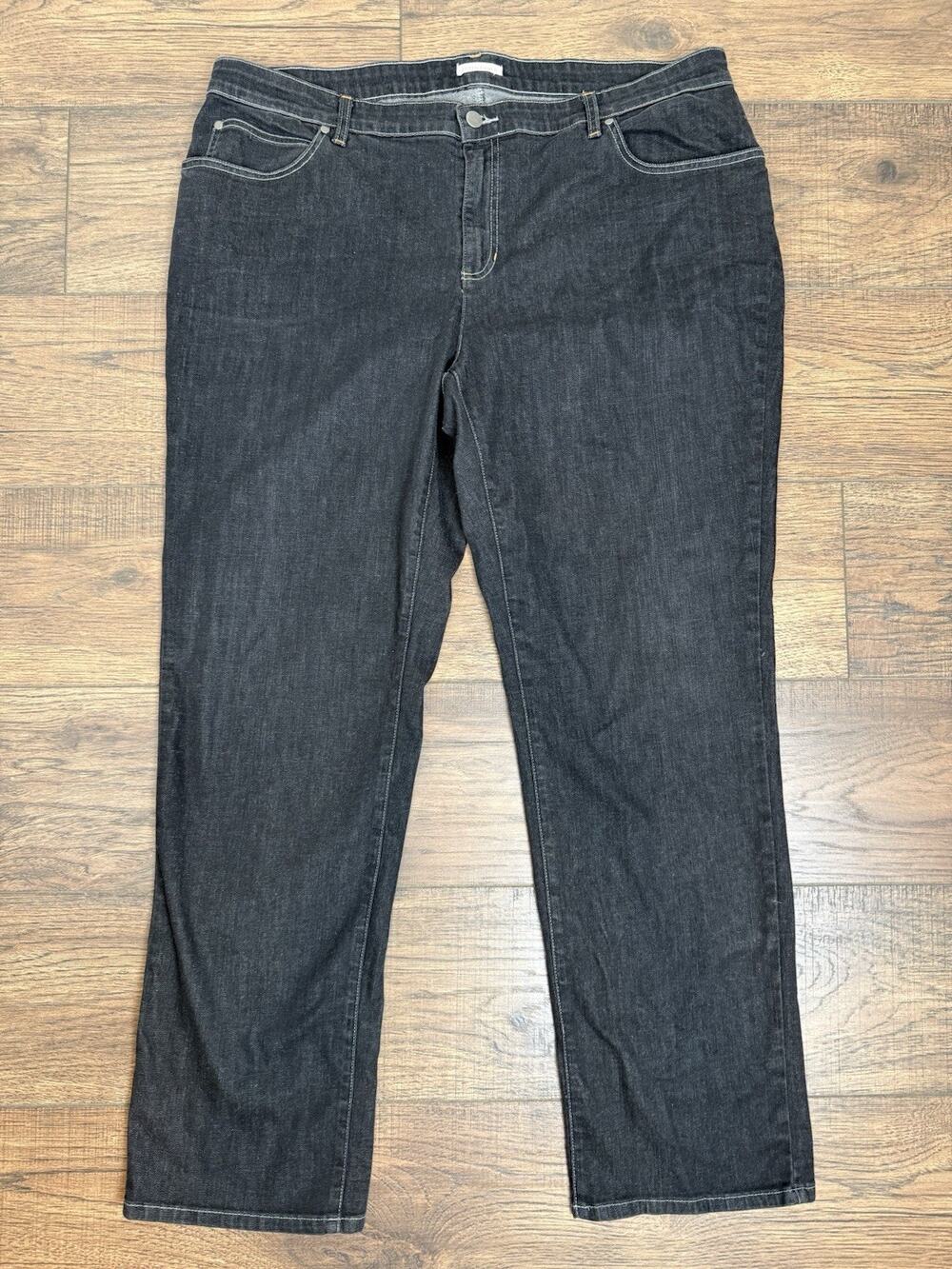 EILEEN FISHER Jeans Womens Size 20W Black Wash Organic Cotton Stretch Denim